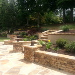 Tiered Retaining Wall, Fire Pit, and Large Patio