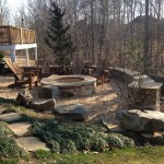 High end natural and stack stone fire pit